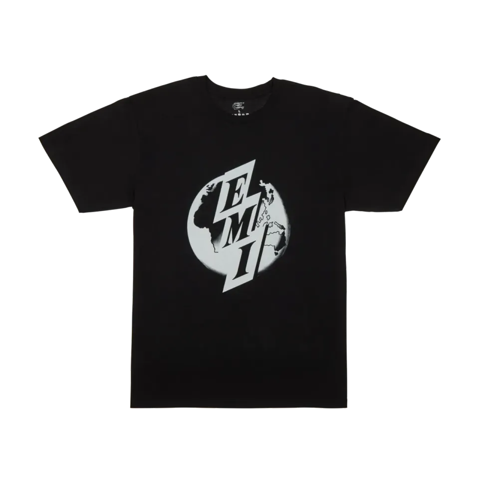 EMI T-shirt logo retro noir coton S à XL