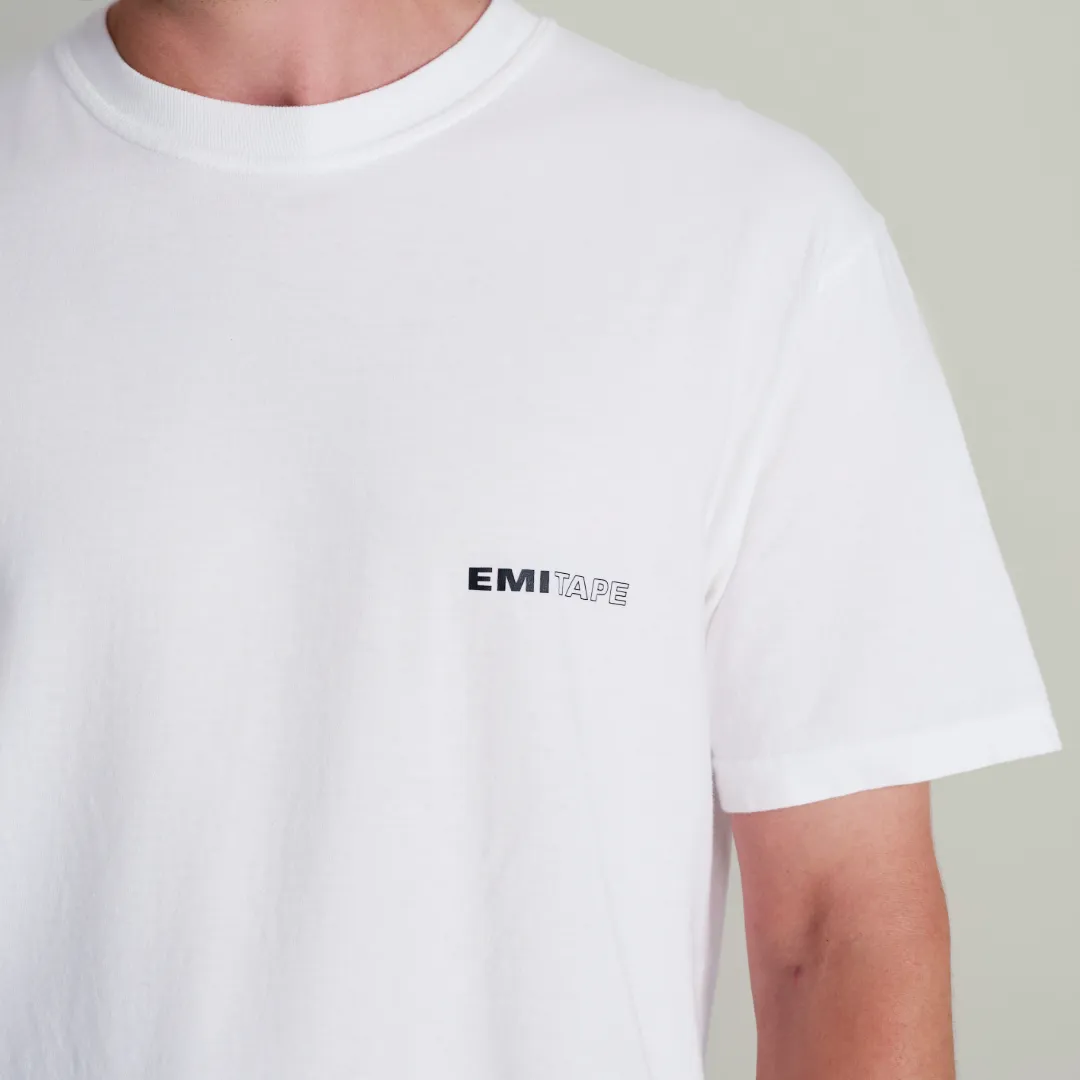 EMI TAPE t-shirt blanc coton coupe droite