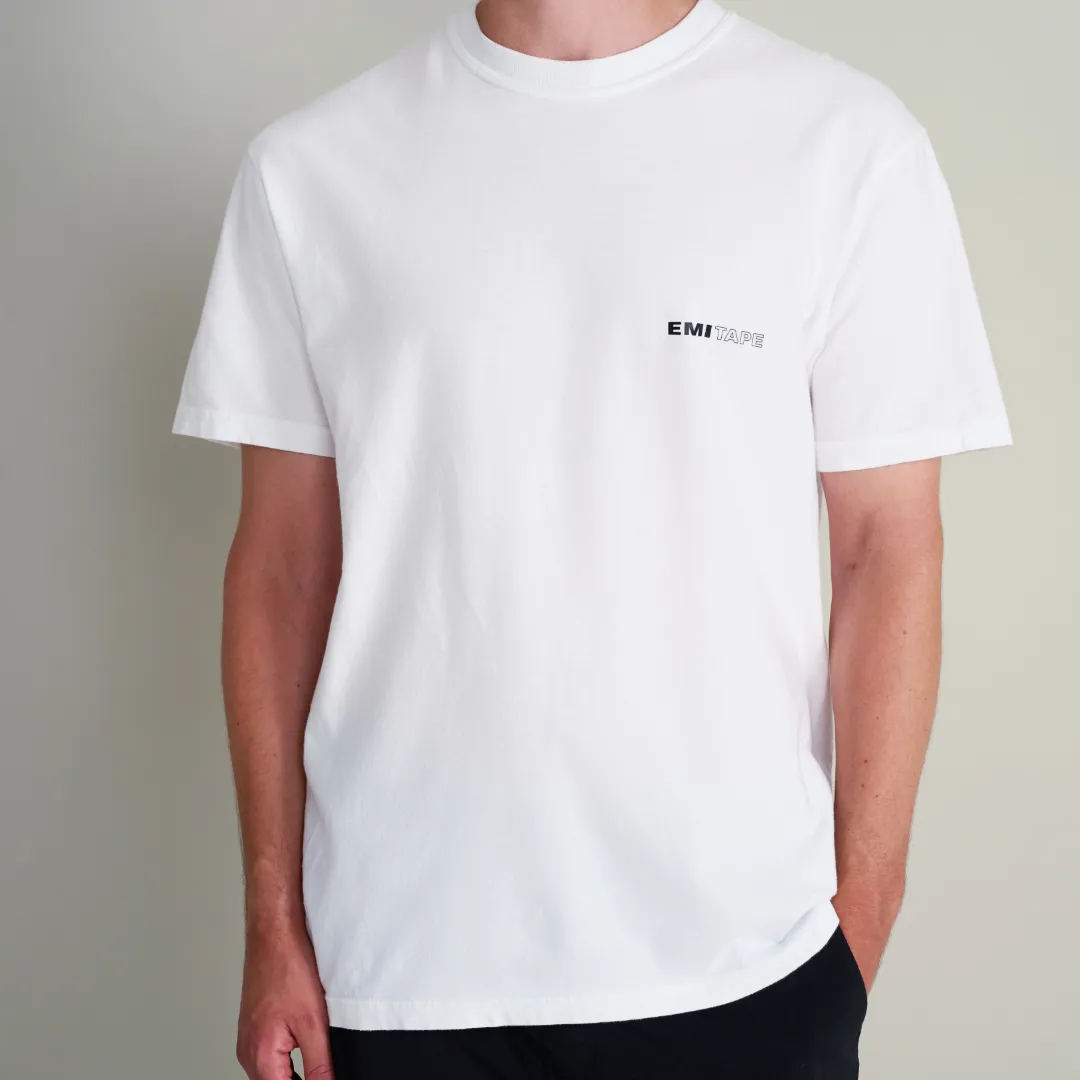 EMI TAPE t-shirt blanc coton coupe droite