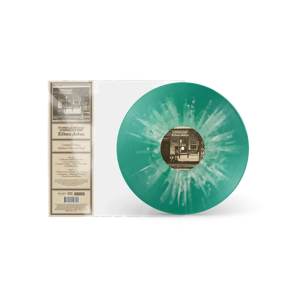 EMI Elton John Tumbleweed Connection vinyle LP splatter vert