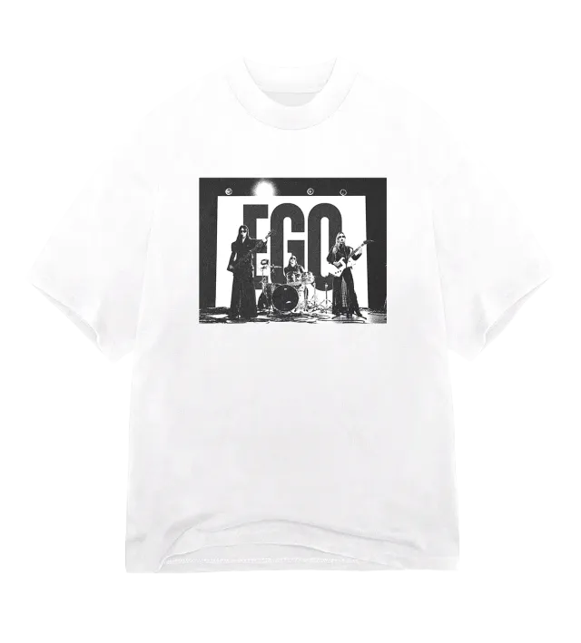 EMI Ego Band t-shirt blanc photo groupe coton
