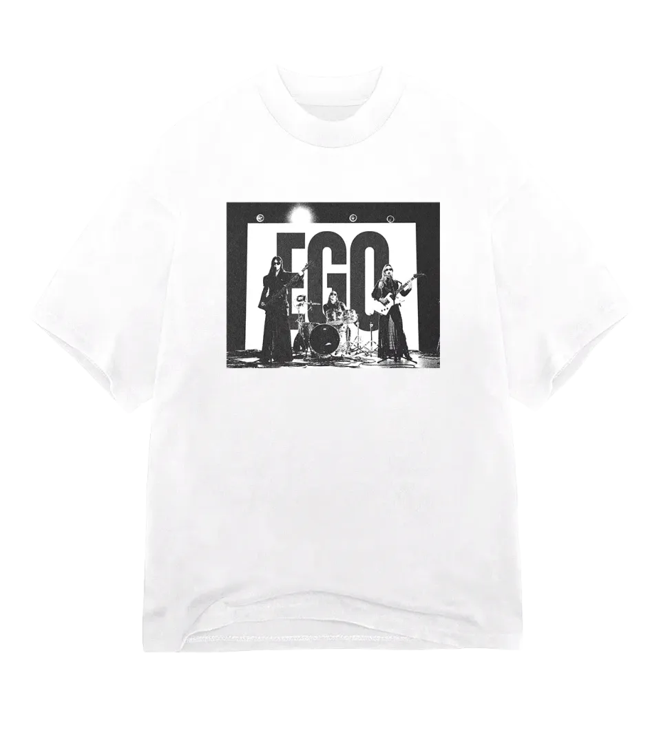 EMI Ego Band t-shirt blanc photo groupe coton