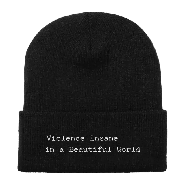 Roger Taylor Violence Insane In A Beautiful World bonnet noir brodé
