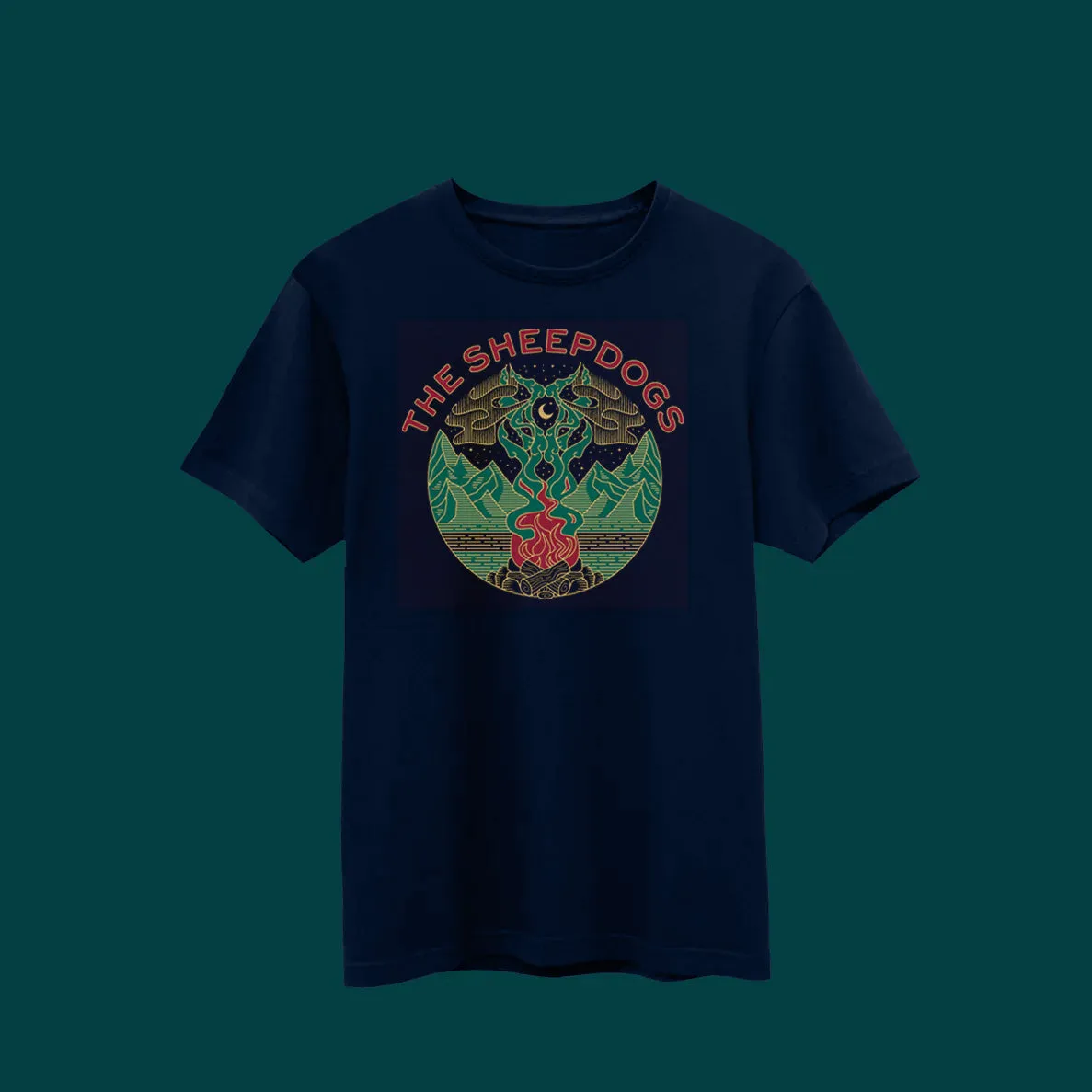 Sheepdogs Recording Co Wolf Campfire t-shirt loup noir