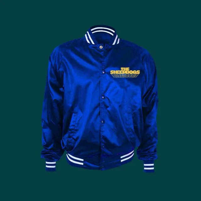 Sheepdogs Recording Co Electric Blue veste bomber satin