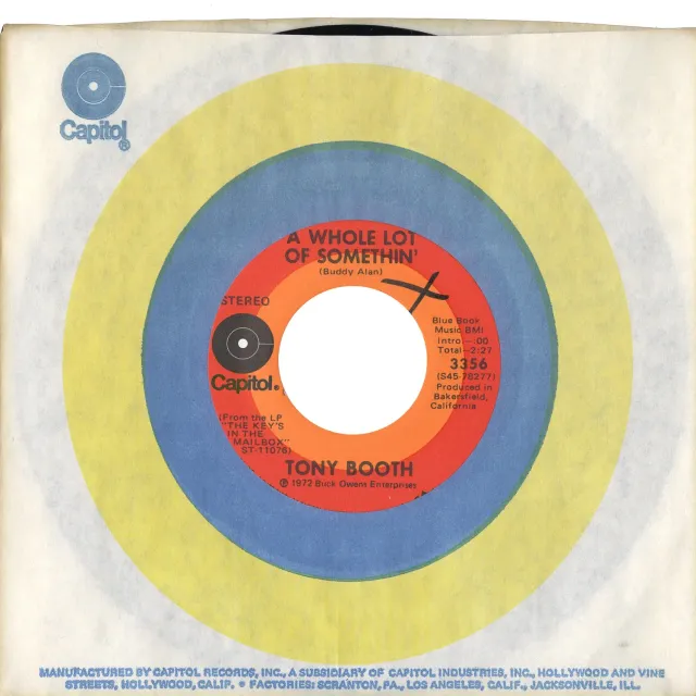 Omnivore Recordings Tony Booth A Whole Lot Of Somethin single 7 vintage