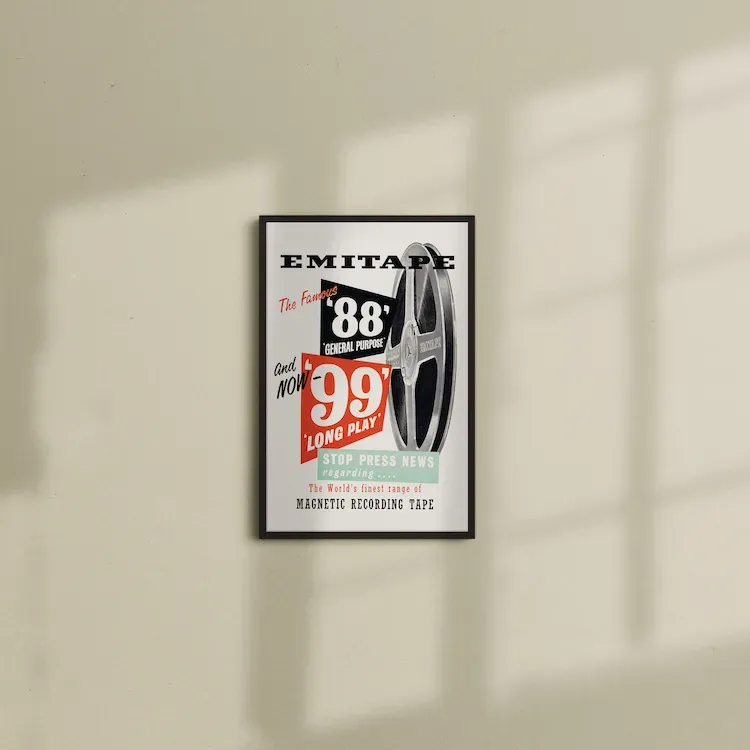EMI EMI Tape poster encadré 12x16 papier mat