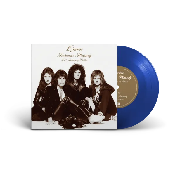 EMI Bohemian Rhapsody 50th Anniversary single 7" bleu transparent