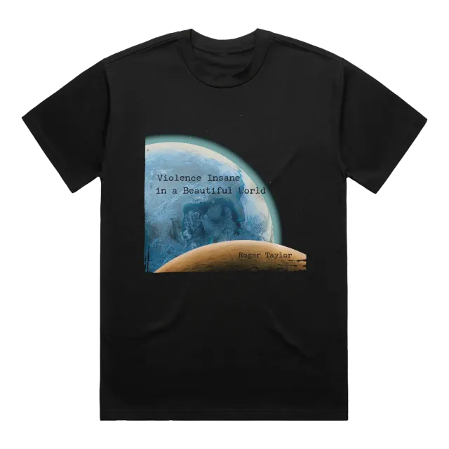 Roger Taylor Violence Insane in a Beautiful World T-shirt noir coton
