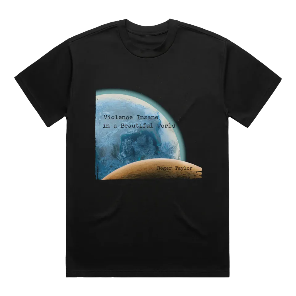 Roger Taylor Violence Insane in a Beautiful World T-shirt noir coton