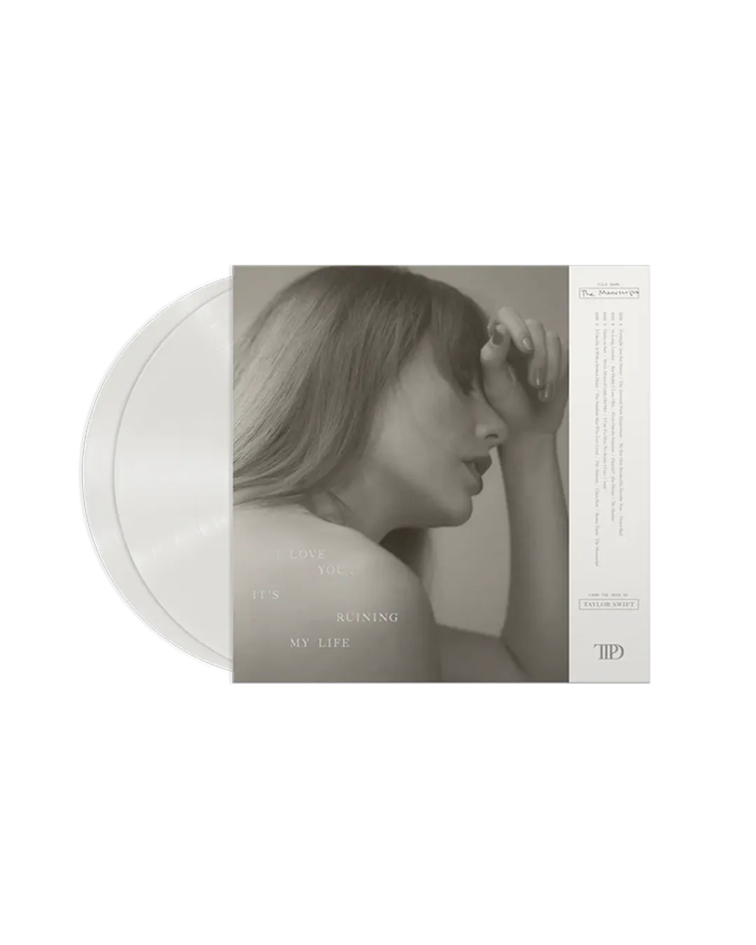 Taylor Swift Tortured Poets vinyle 2LP blanc manuscrit