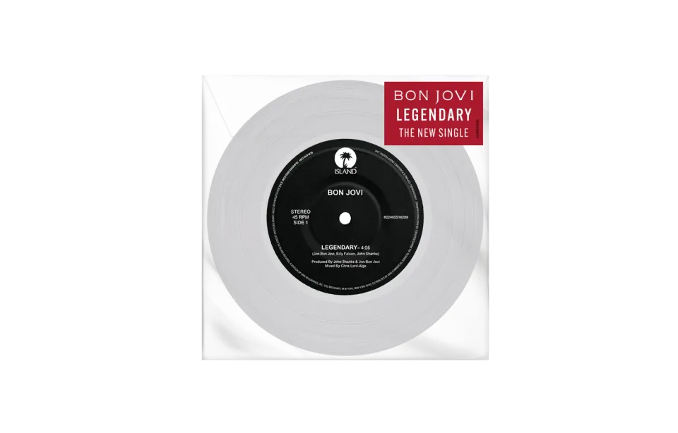 EMI Bon Jovi Legendary vinyle 7" transparent