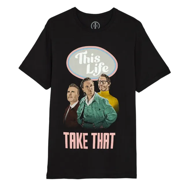 Take That This Life Tour Dateback t-shirt charcoal dates dos
