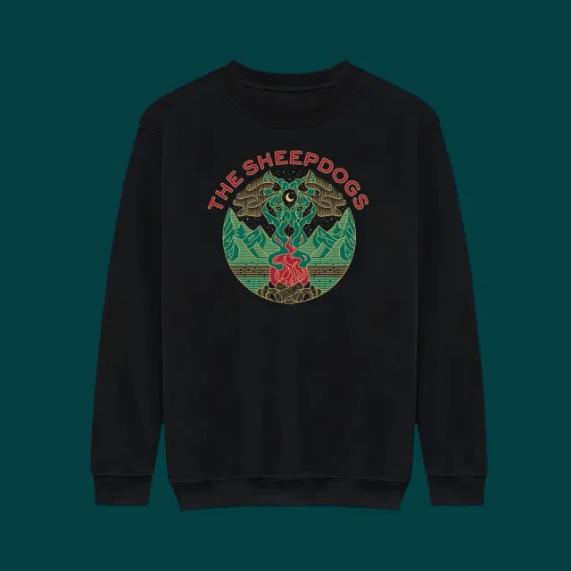 Sheepdogs Recording Co Wolf Campfire sweat crewneck gris loup feu de camp