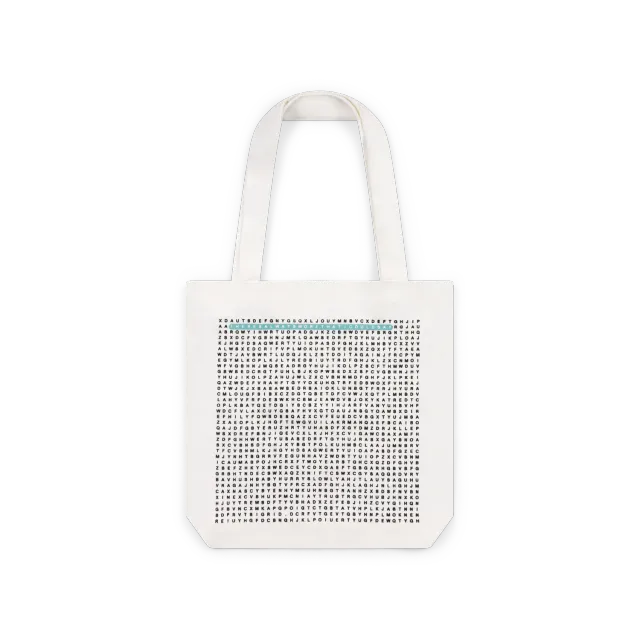 EMI Cream Word Search tote bag beige coton