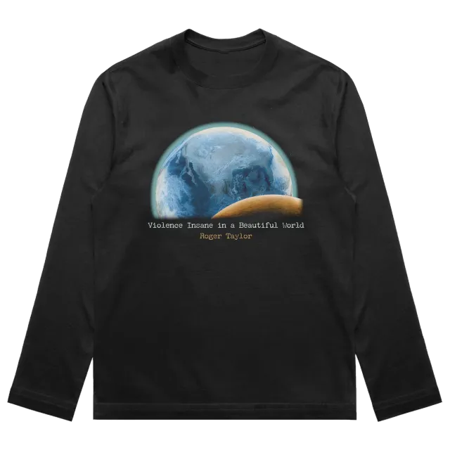 Roger Taylor Violence Insane In A Beautiful World t-shirt manches longues noir