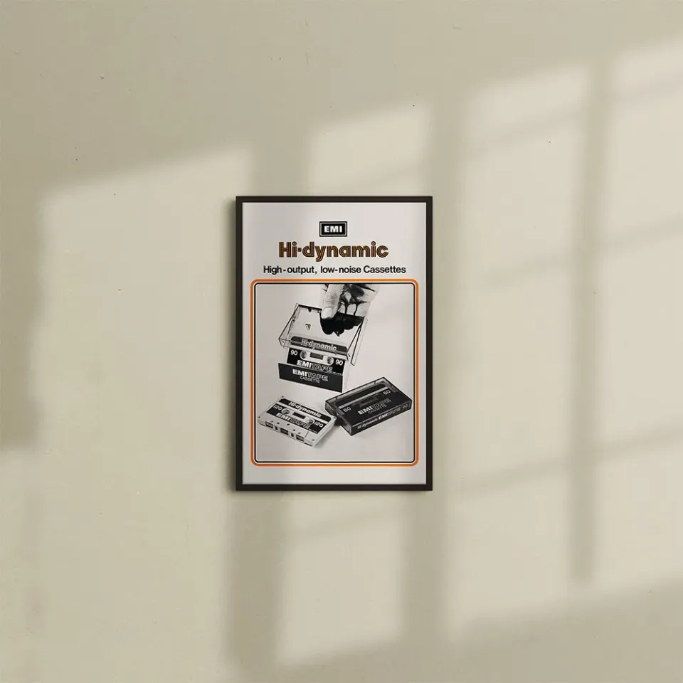 EMI Hi-Dynamic Poster encadré 12x16 catalogue EMITape
