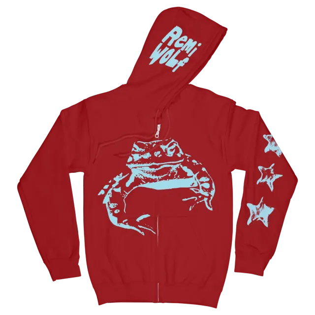 EMI Froggy Sweat Capuche Zippé Rouge Remi Wolf Taille S-XXL