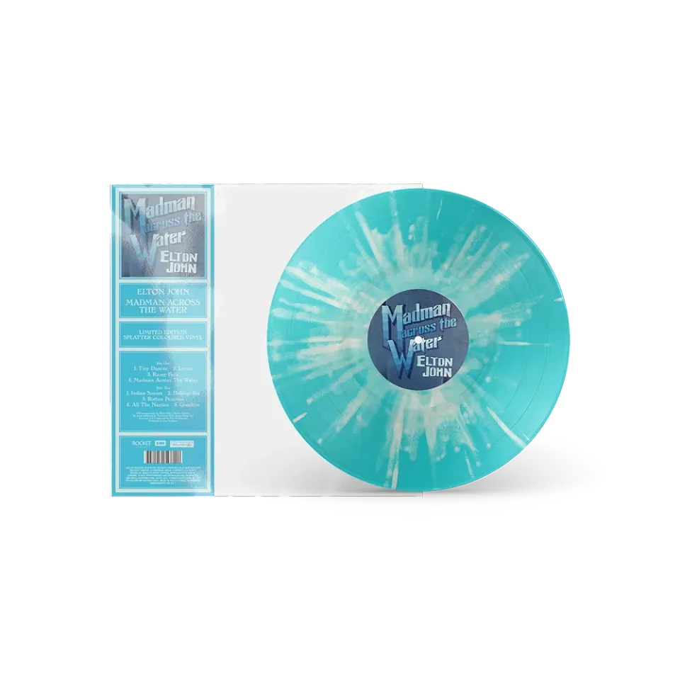 EMI Madman Across The Water vinyle splatter bleu