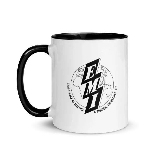 EMI mug blanc logo globe céramique 33 cl