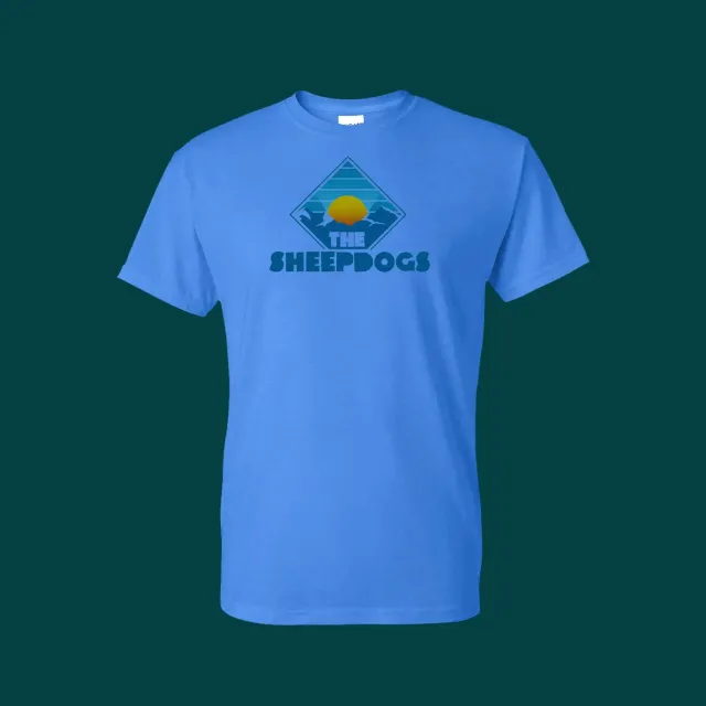 Sheepdogs Sunset t-shirt bleu unisexe