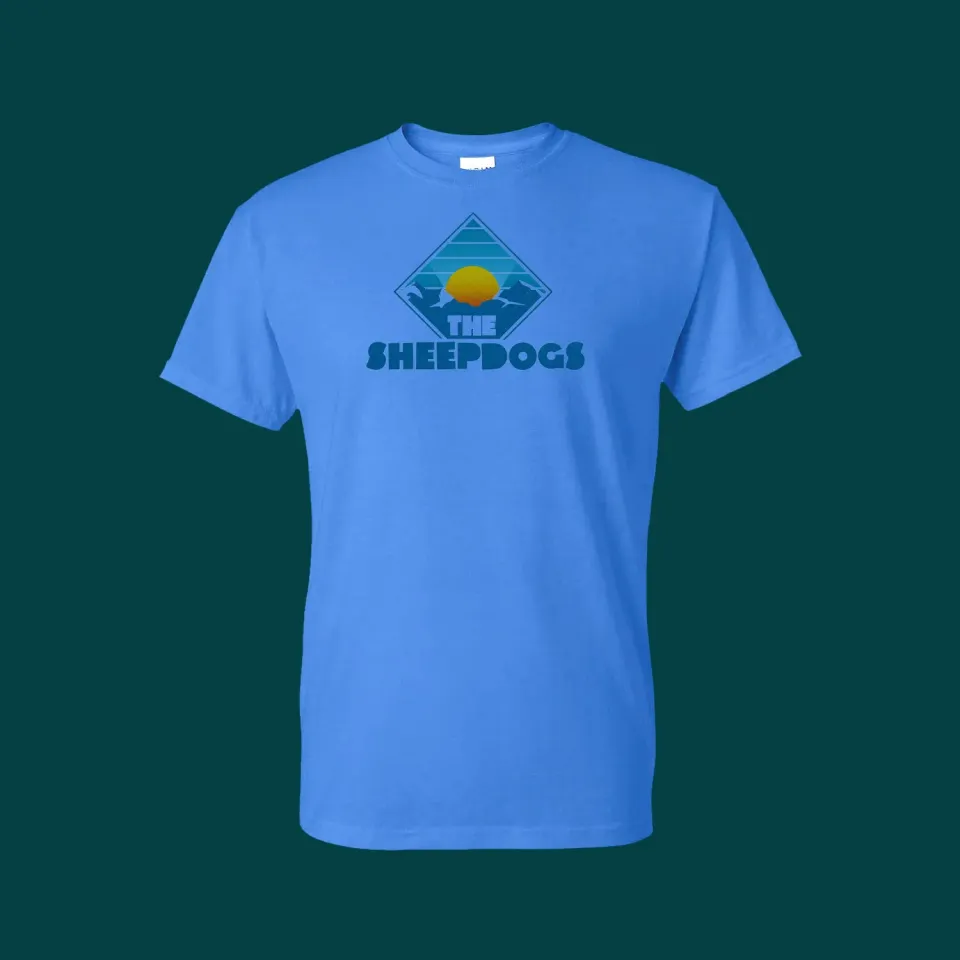 Sheepdogs Sunset t-shirt bleu unisexe