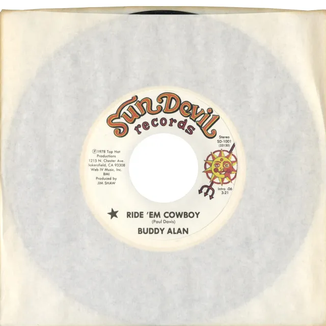 Omnivore Recordings Buddy Alan Ride ‘Em Cowboy 45 tours 7" vintage
