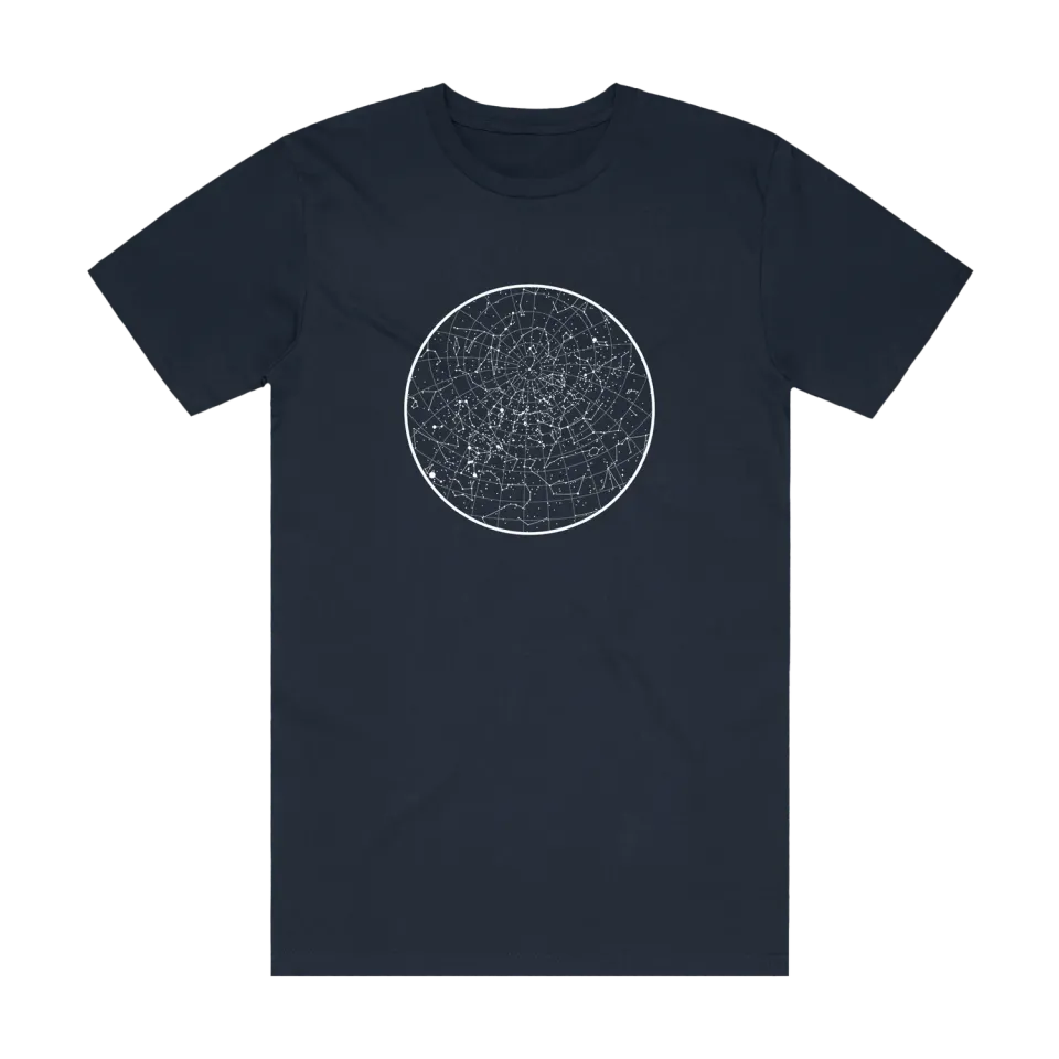 Doves Constellation t-shirt bleu marine coton