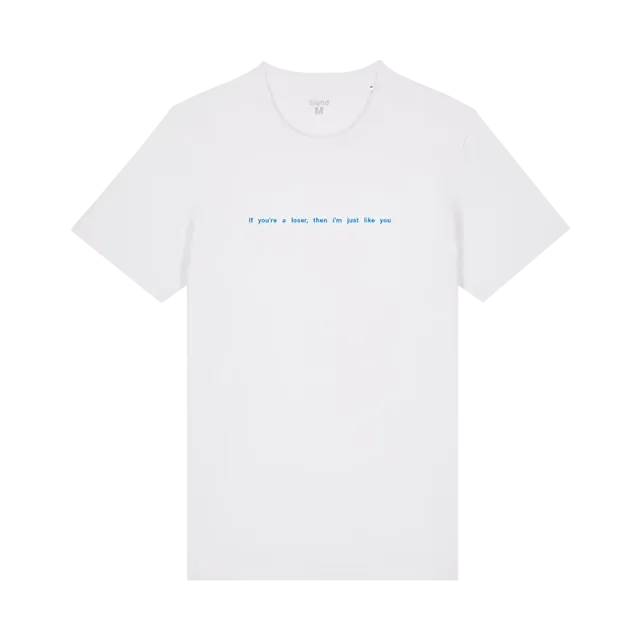 EMI White Loser t-shirt blanc coton imprimé bleu