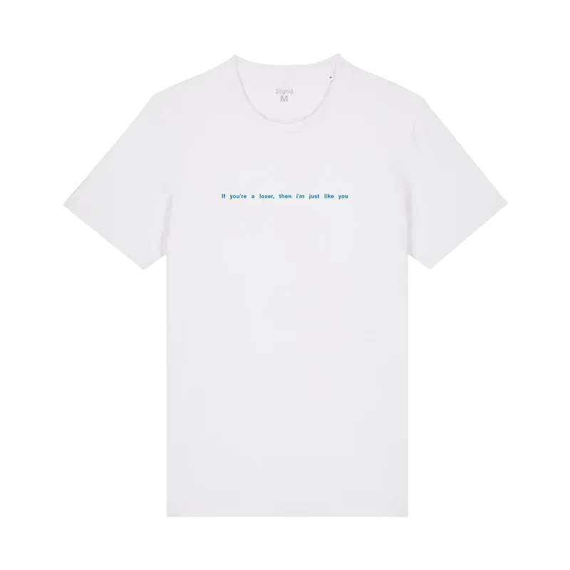 EMI White Loser t-shirt blanc coton imprimé bleu