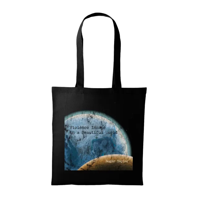 Roger Taylor Violence Insane in a Beautiful World Tote bag noir